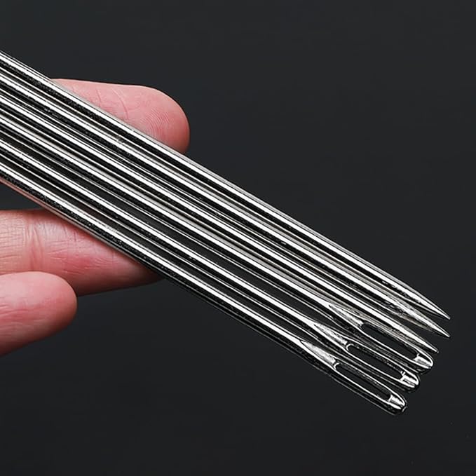 10" Professional Upholstery Needle 25cm length 3mm thickness, Big Eye Hand Sewing Needles for Stitching and Crafting Projects