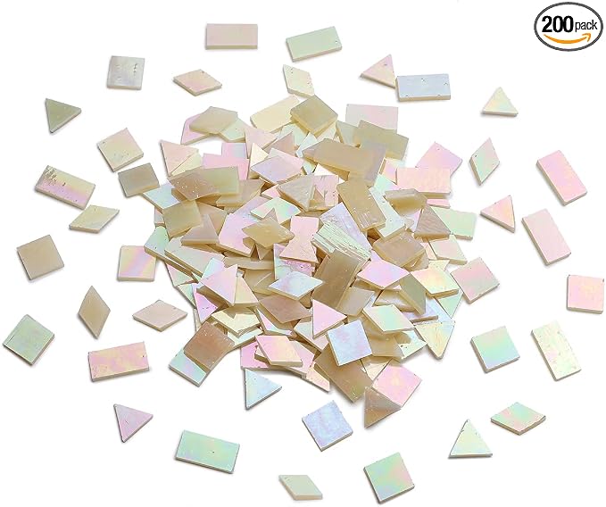 Lanyani Iridescent Glass Mosaic Tiles Supplies 200 Pieces Iridized Stained by LanyaniArtGlassMosaics
