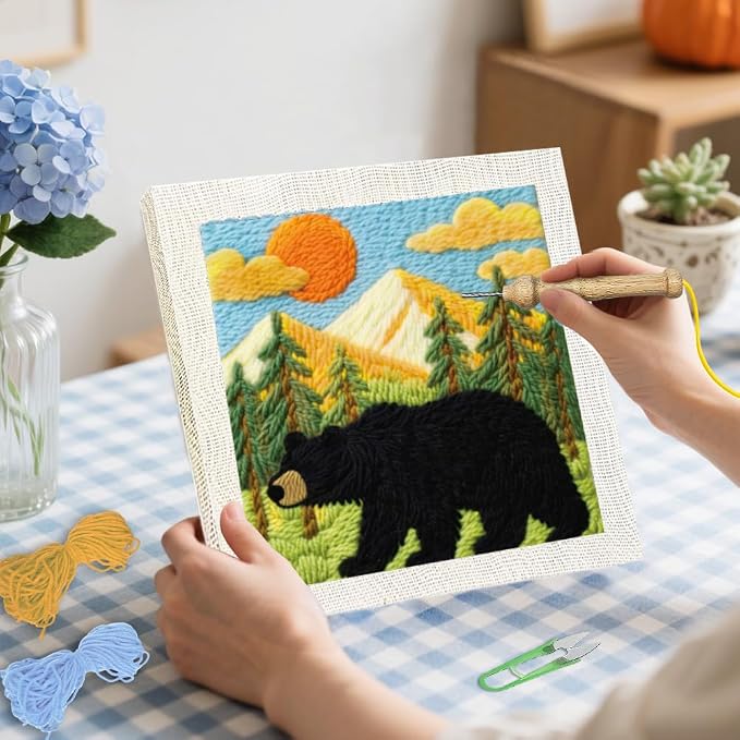 BEUNITONE Bear and Nature Style Punch Needle Kit - Image 4