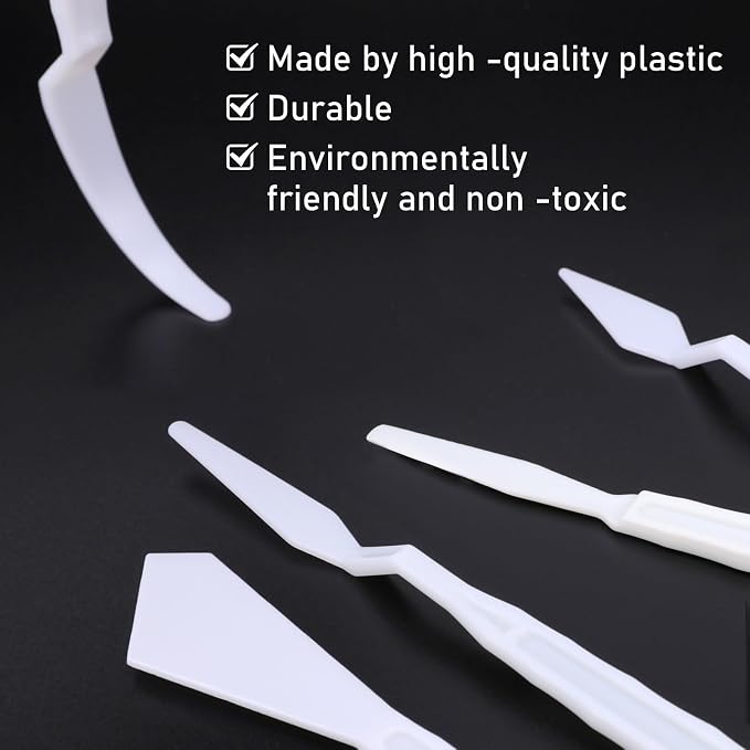 5Pcs Plastic Spatula Palette Knives, Palette Knives Set Thin and Flexible Art - Image 3