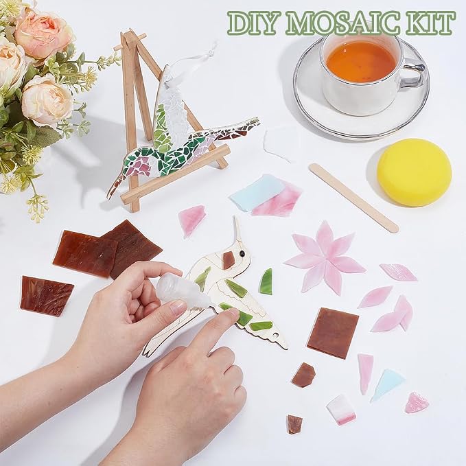 WEBEEDY 2 Sets Hummingbird Mosaic Tiles Kit - Image 4