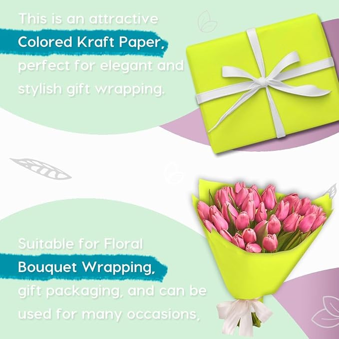 PerkHomy Neon Green Kraft Paper Roll 48" x 3 - Image 4