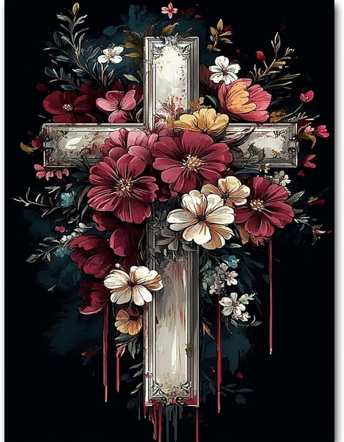 Flower Stamped Cross Stitch Kits by Unknown