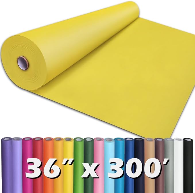 PerkHomy Lemon Yellow Kraft Paper Roll 36" x 3 by PerkHomy