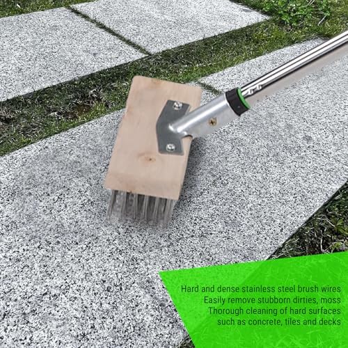Floor Scrub Brush, Adjustable 80-120cm Handle Deck Scrub Brush, Moss Remover - Image 2