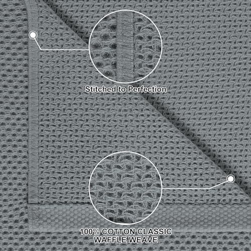 Homaxy 8 Pack 100% Cotton Kitchen Towels and Dishcloths Set - Image 2