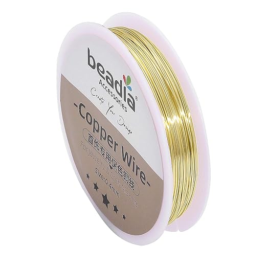 Gold Copper Wire 0.4mm Bead Cord for Bracelet Necklace Charm Beading Jewelry Making 27yard