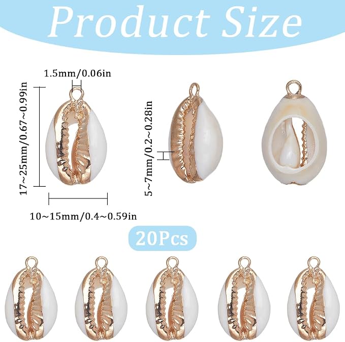 SUNNYCLUE 1 Box 20Pcs Seashell Charms Shell Charms Sea Shells Sea Shell Charms - Image 2