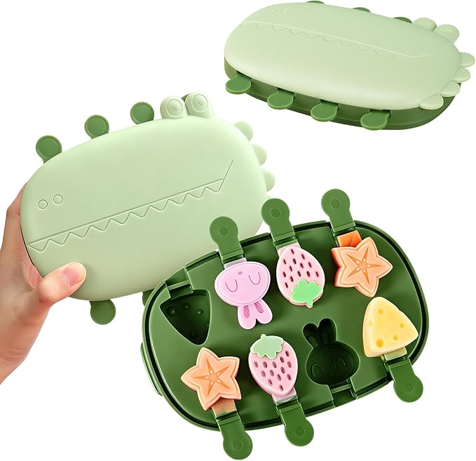 2 Pack Silicone Popsicle Mold, Fun Shaped Dinosaur Popsicle Silicone Molds by ACUDUDOMA