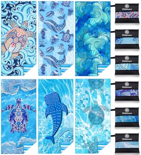 Widdonen Microfiber Beach Towel, Compact 6 Pack-71x32 Inch by WIDDONEN