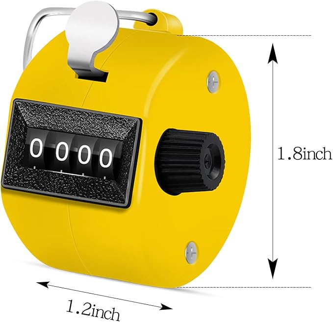 12 Pcs Hand Tally Counter 4-Digit Lap Counter Clicker, Manual Mechanical Handheld Pitch Click Counter with Finger Ring for School Golf & Knitting Row Croche