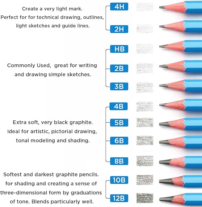 Sketch Pencils for Drawing 8B, Sketching & Doodling | Graphite Pencil for - Image 6