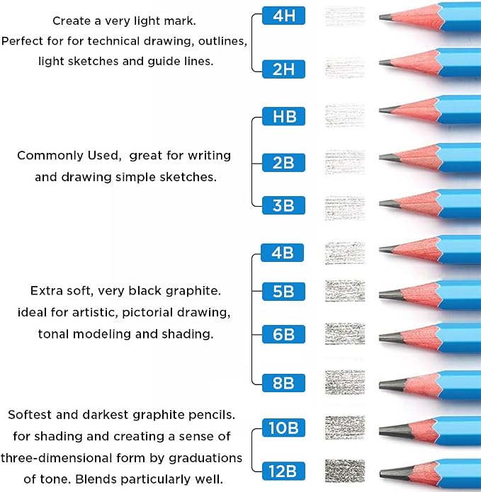 Sketch Pencils for Drawing 2H, Sketching & Doodling | Graphite Pencil for - Image 6