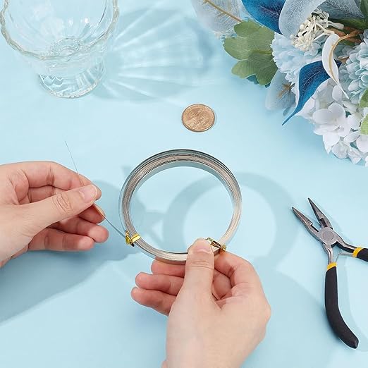 BENECREAT 19.7 Feet 32Gauge Flat Nickel Silver Wire, 8mm Wide Flat Bezel White Copper DIY Bezel Setting Wire for DIY Jewelry Craft Making Gem Wrapping