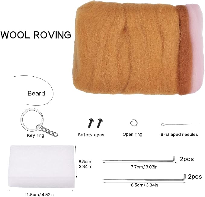 QMNNMA Needle Felting Kit, Animals Needle Felting Set, DIY Wool Felt Materials - Image 2
