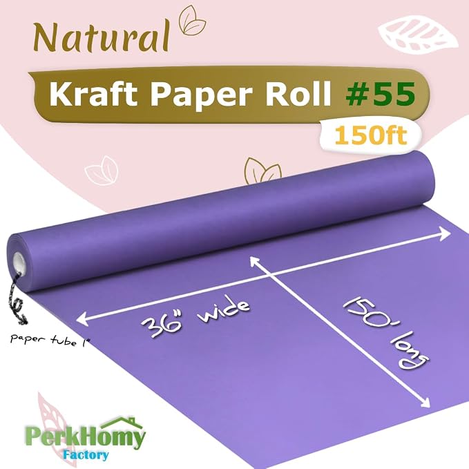 PerkHomy Purple Kraft Paper Roll 36" x 1 - Image 2