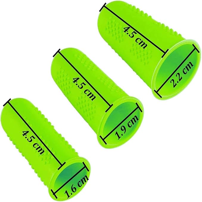 15 Pack Silicone Hot Glue Gun Finger Caps, 5 colors Finger Guard Protectors or Hot Glue Wax Rosin Resin Honey Adhesives Scrapbooking Sewing in 3 Sizes-Red/Blue/Yellow/Orange/Green