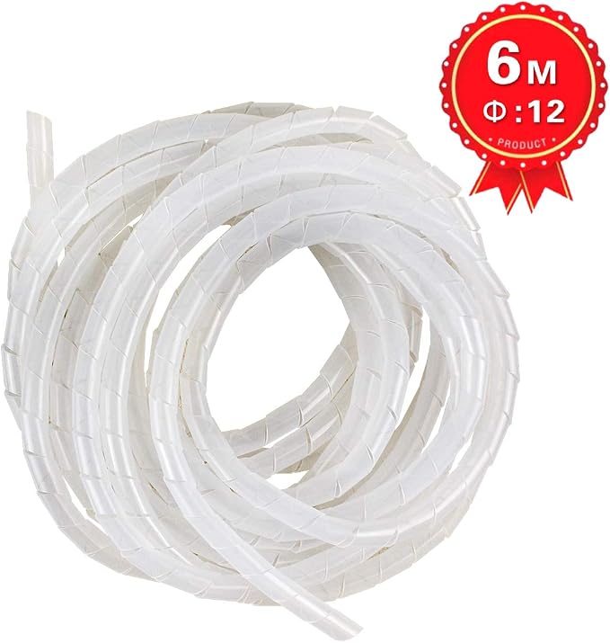20Ft XHF 1/2" Clear Spiral Cable Wrap 12mm Cord - Image 6