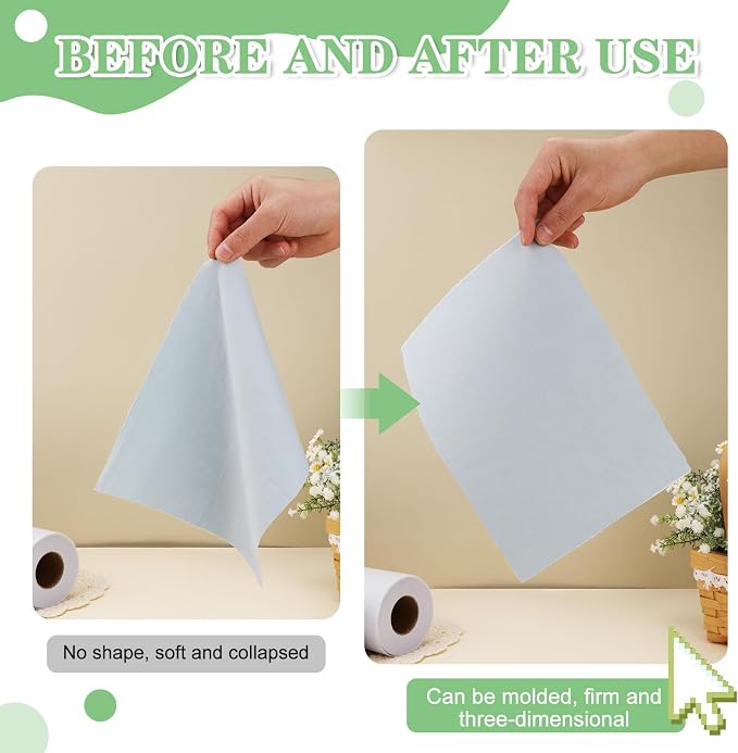 Medium Weight 11.6" x 50 yd White Fusible Interfacing - Image 4