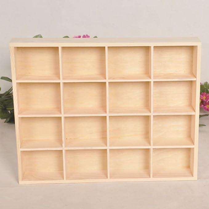 13.4''x10.6''x2'' Wooden Storage Divider Box Showcase Display Tray | Showcase - Image 4