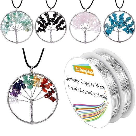 EuTengHao 6 Colors Jewelry Copper Wire Jewelry Beading Wire for Bracelet Necklaces Craft Jewelry Making Supplies (66 Yards,24 Gauge)