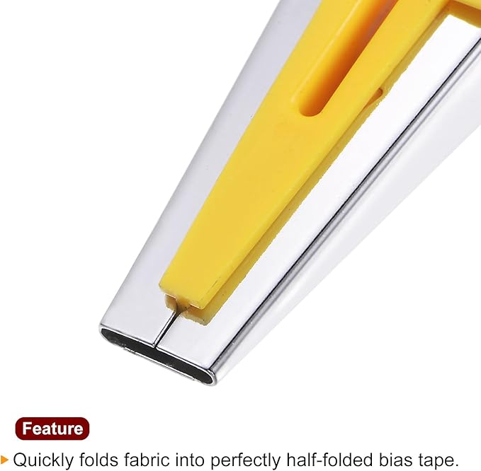HARFINGTON Bias Tape Maker Kit 12mm Single and Double Fold Fabric Bias Binding Maker Sew Tool for Fabric Quilting Sewing Crafting DIY, Yellow