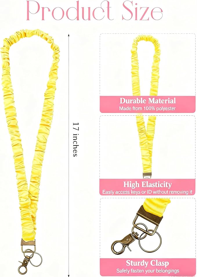 4PCS Stretchy Scrunchie Badge Lanyards - Image 2