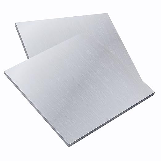 2 Pieces 6061 T651 Aluminum Sheet Metal 6 x 6 x 0.04(18Gauge) Inch Thickness Rectangle Metal Plate, 1mm Aluminum Sheet, Plate for Crafting, Industry