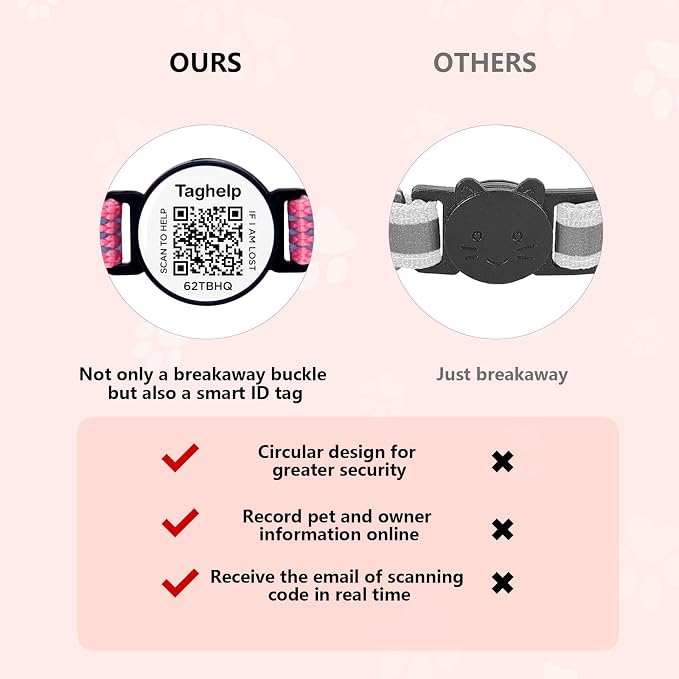 Airtag Cat Collar with Bell and Safety Buckle in 3/8" Width, Reflective Collar - Image 7