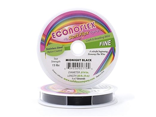 Soft Flex Econoflex Hobby Beading Wire - Fine Gauge 0.014-30 Feet No Lead Crafting Wire