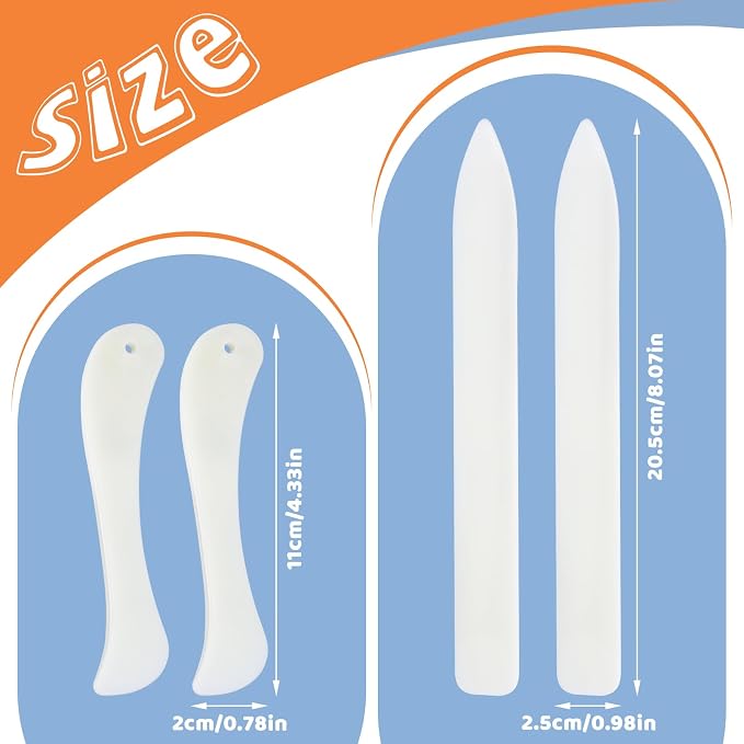 WONVOC 4 Pcs Bone Folders, Crease Makers, Scoring Tool, Plastic Bone Folder - Image 2