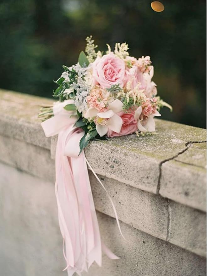 1" x 100 Yards Light Pink Polyester Satin Ribbon Single Faced Bulk Fabric Ribbons for Gift Wrapping, Crafting, Bows Making, Flower Bouquet, Wedding, Home Decor