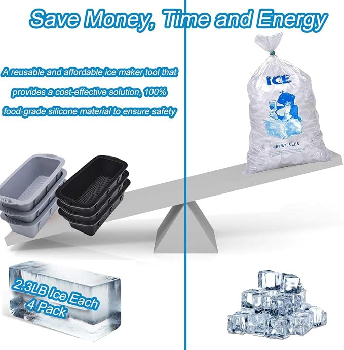 Large Ice Block Mold for Ice Bath Tub, Total 14.4 Lb Ice Block, Reusable Ice - Image 5