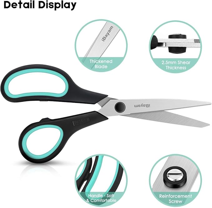 iBayam 8.5" Heavy Duty Scissors All Purpose - Image 4