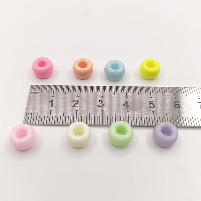 2000+ Pony Bead Bulk 6x9mm Multi-Colored Plastic Craft Beads Set, Bulk Hair - Image 2