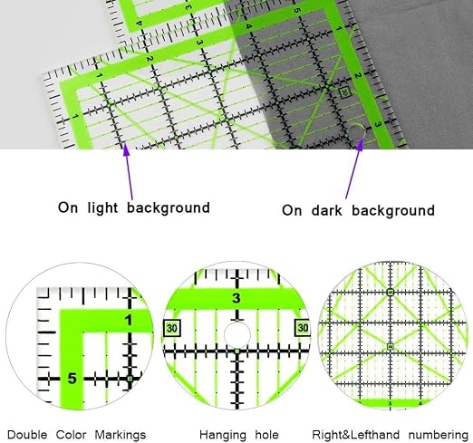 10 Quilting Rulers Square, Quilting Square Ruler Set Quilting Templates - Image 5