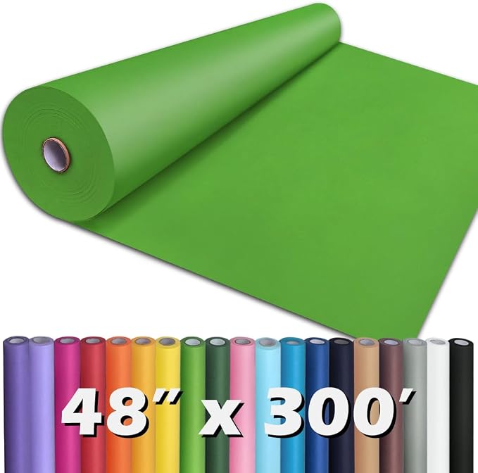 PerkHomy Medium Green Kraft Paper Roll 48" x 3 by PerkHomy