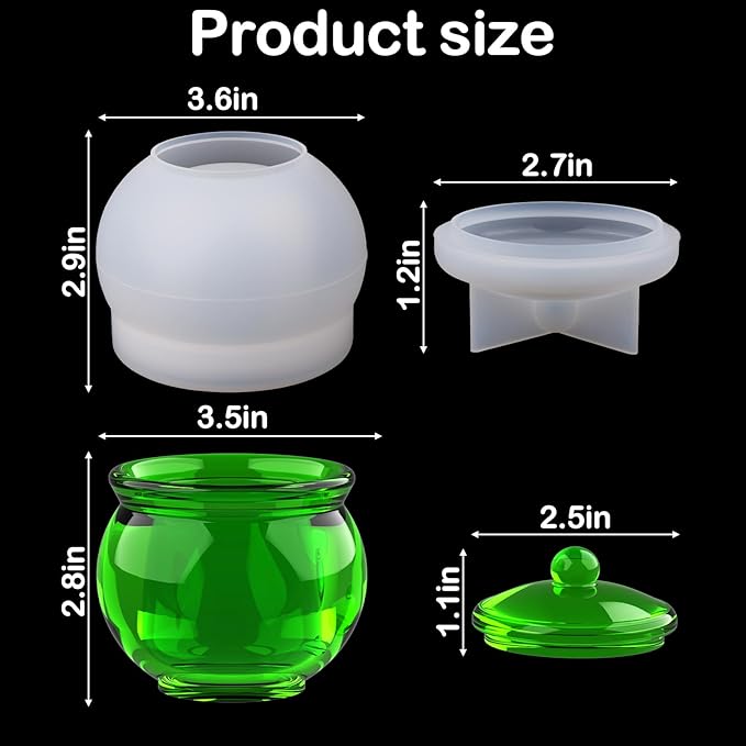 Juome Jar Resin Molds Silicone, Large Jars Silicone Molds - Image 4