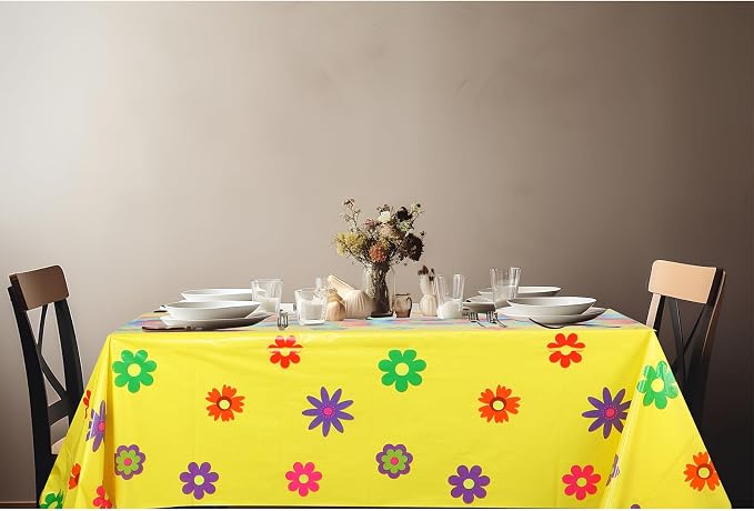 Oudain 6 Pcs Tie Dye 70s Party Decoration Hippie Tablecloth - Image 4