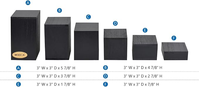 MOOCA Wooden 6 Pcs Square Risers - Image 2