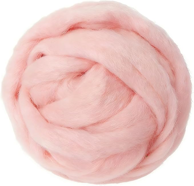 Wool Roving Light Pink, 3.4oz Needle Felting Wool, Perfect Felting Wool by %22VNAKER%22+Flagship