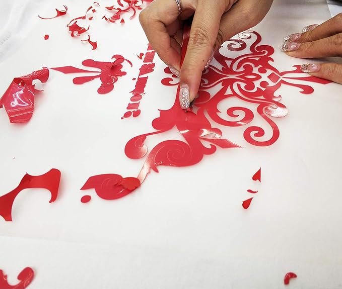 Guangyintong Heat Transfer Vinyl Red HTV Rolls, 12" x 12ft Iron on Vinyl for T-Shirts, Matte Surface HTV for All Cutter Machine Easy to Cut & Weed for Heat Vinyl DIY Design
