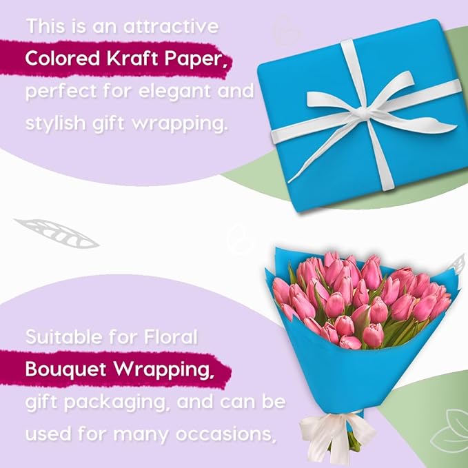 PerkHomy Lake Blue Kraft Paper Roll 48" x 3 - Image 3