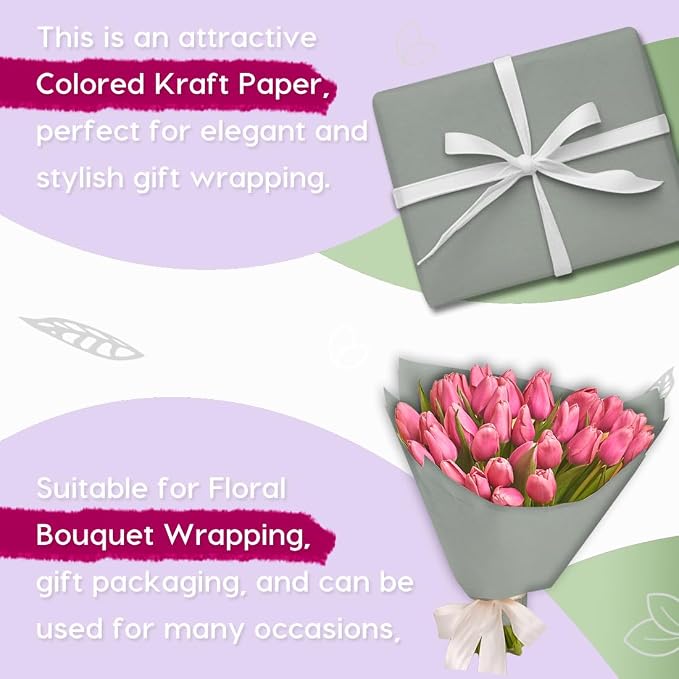PerkHomy Light Grey Kraft Paper Roll 17.5" x 960" - Image 4