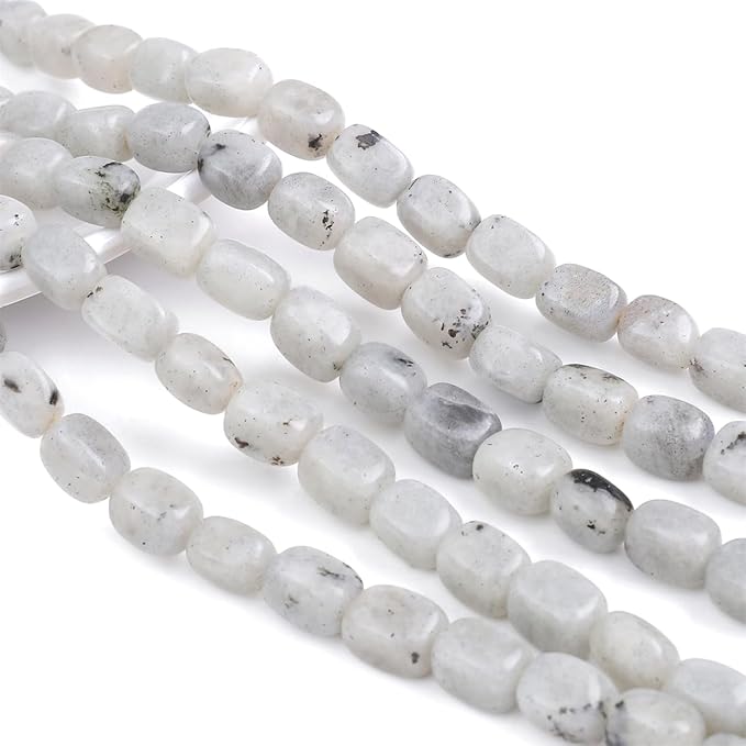 Natural Spectrolite Cuboid Stone Loose Semi Gemstone Beads for Jewelry Making 8mmx12mm 38cm/Strand