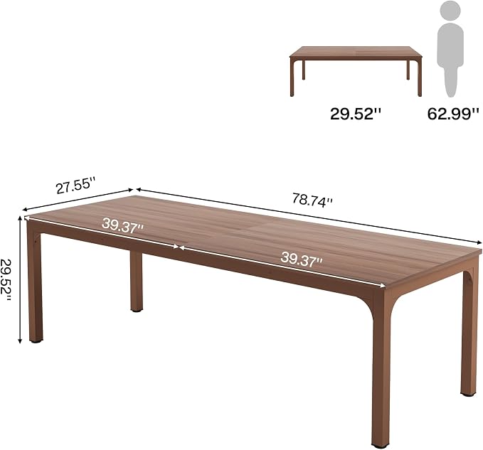 Tribesigns 78.7 Inches Extra Long Computer Desk 2 Person Desk, Double Long Desk - Image 2