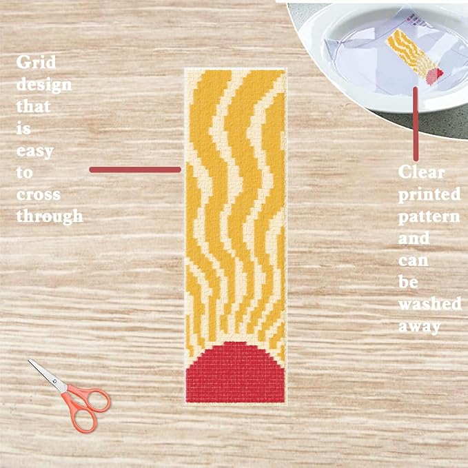 FREEBLOSS 6 Set Cross Stitch Bookmark Kits Bohemian Style Stamped Cross Stitch - Image 3