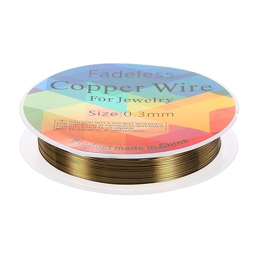 HARFINGTON 49ft Jewelry Wire, 28 Gauge (0.3mm) Brass Craft Soft Metal Tarnish Resistant Copper Beading Wire for Jewelry Making Supplies Crafting, Ancient Blue