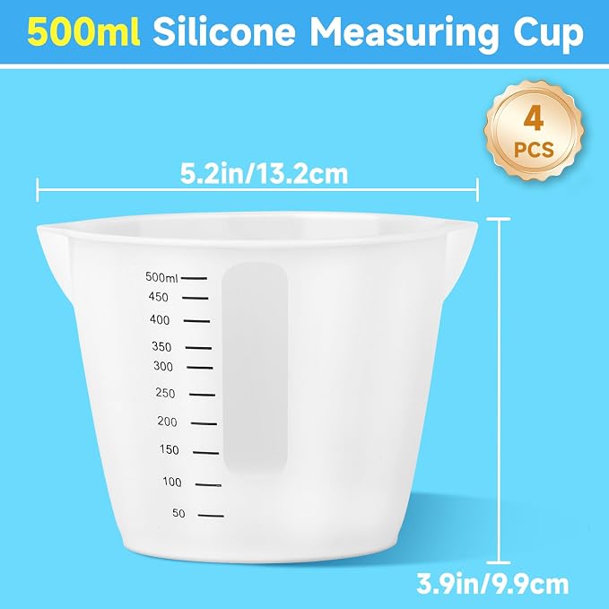 Gartful 500ml Reusable Silicone Resin Cups, Large Silicone Mixing Bowl - Image 2