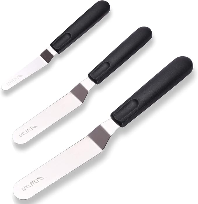 Cake Icing Spatulas with Non-Slip Handle 4 6 Inch Small Offset Palette Knife by LEGERM